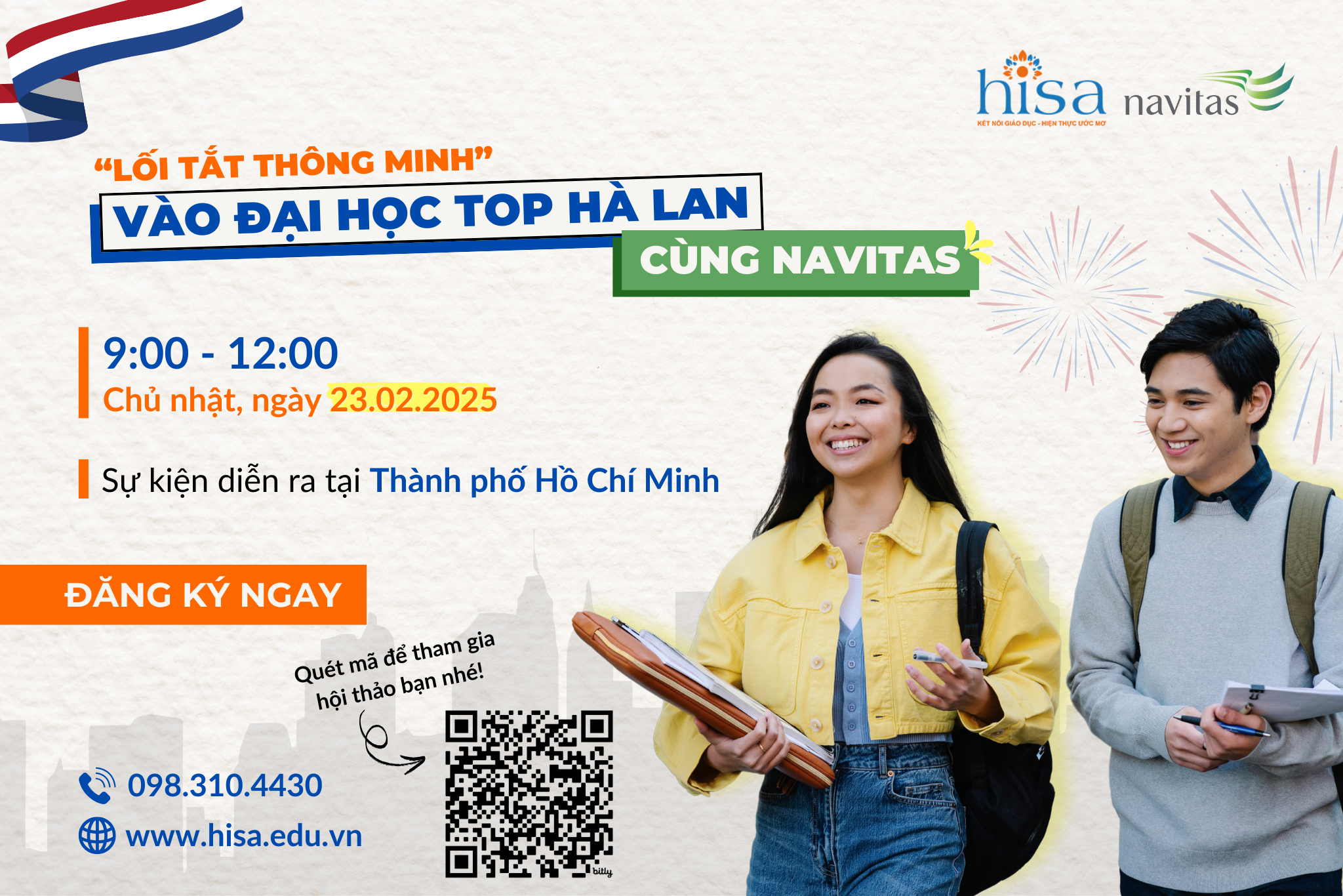 Hội thảo "Lối tắt thông minh" vào đại học TOP Hà Lan cùng Navitas